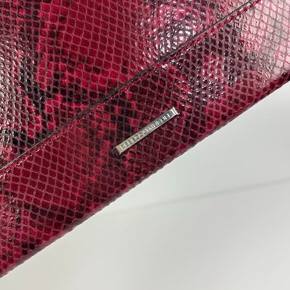 Rebecca Minkoff Sunday Leo Red Snakeskin Embellished Genuine Leather Clutch - Picture 3 of 7
